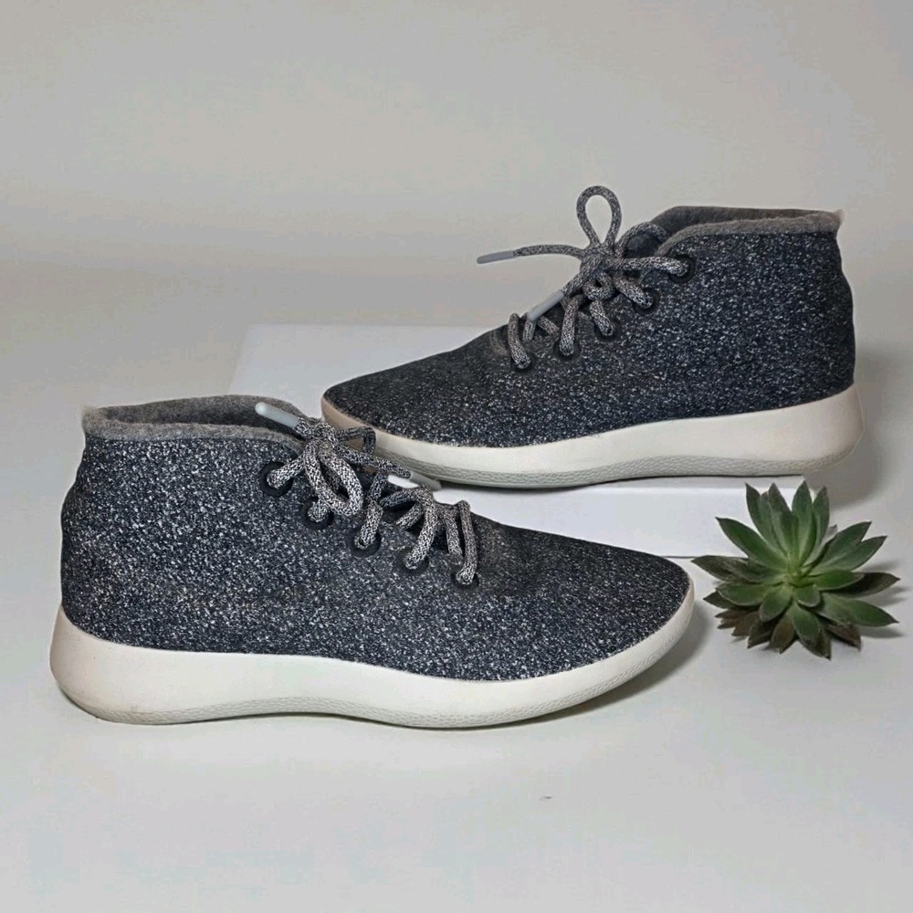 Allbirds Men's WRUM Wool Runner Up Mizzles High Top Shoes Size 9 Black Charcoal